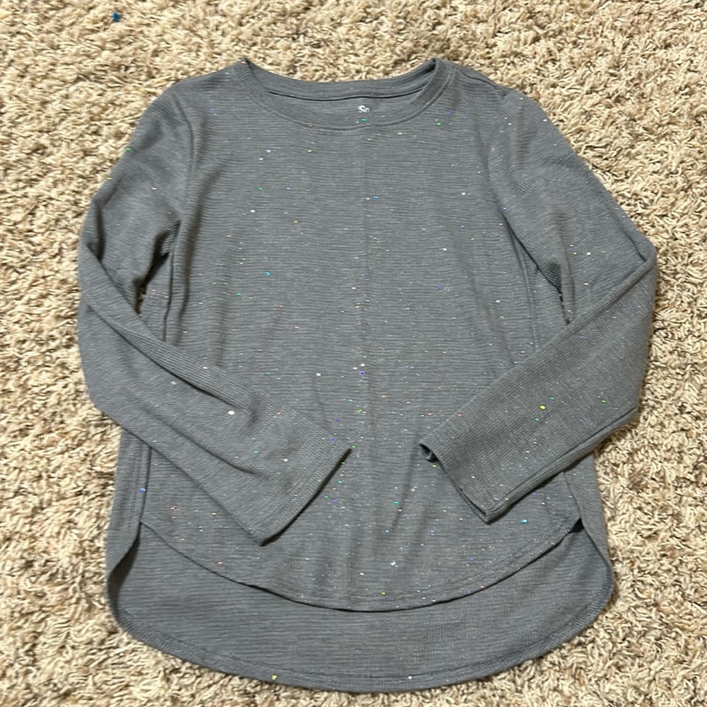 Longsleeve grey glittery thermal